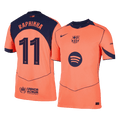 RAPHINHA #11 Barcelone Third Maillot 2025/26 Orange Authentique - UCL