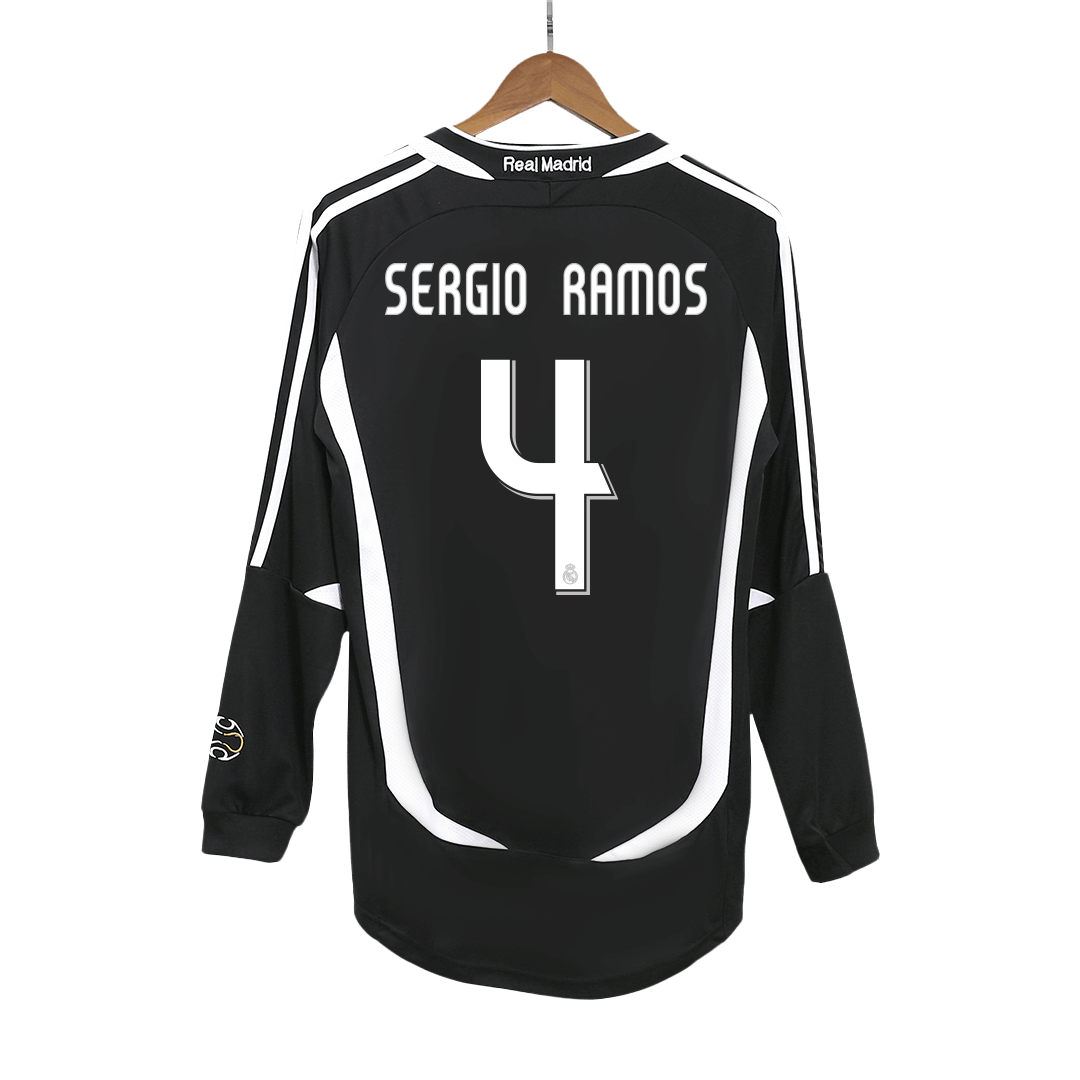 SERGIO RAMOS #4 Retro Real Madrid Extérieur Maillot Manches Longues 2006/07