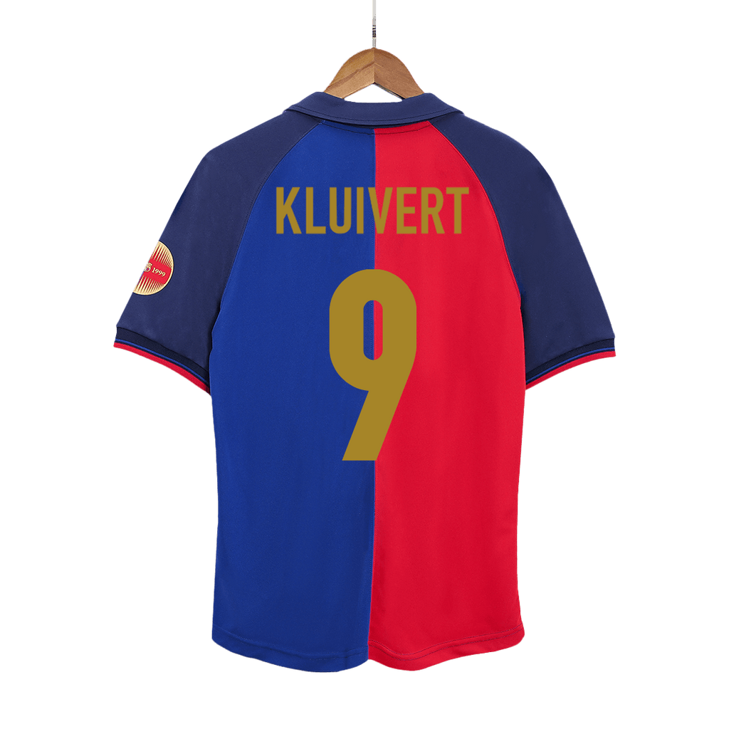KLUIVERT #9 Retro Barcelona Domicile Maillot 1999/00-100th Anniversaire