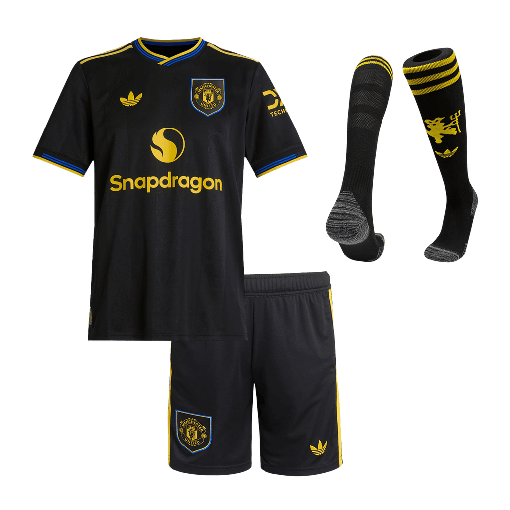 Manchester United Third Maillot Kit 2025/26 Enfant Noir