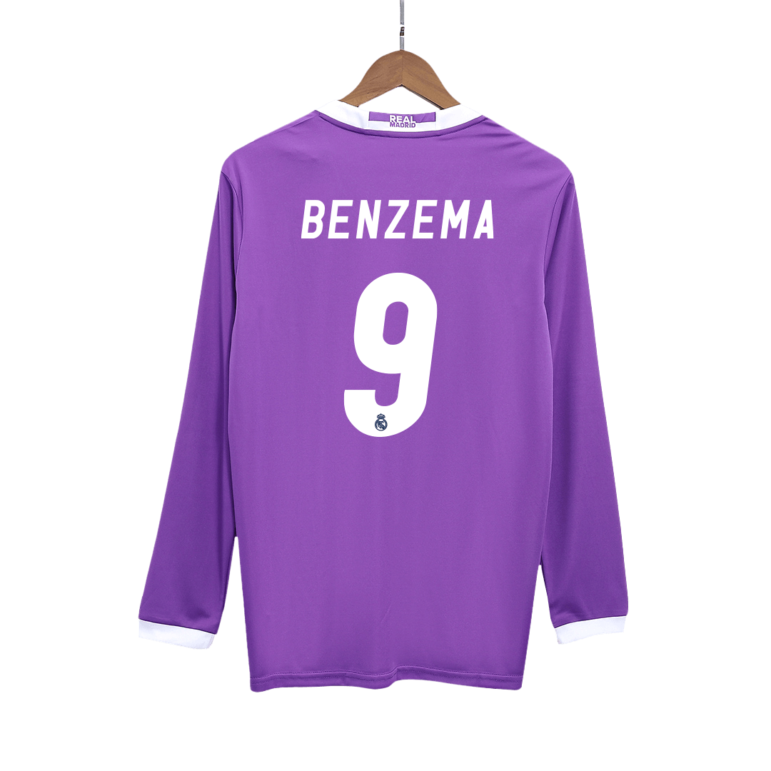 BENZEMA #9 Retro Real Madrid Extérieur Maillot Manches Longues 2016/17