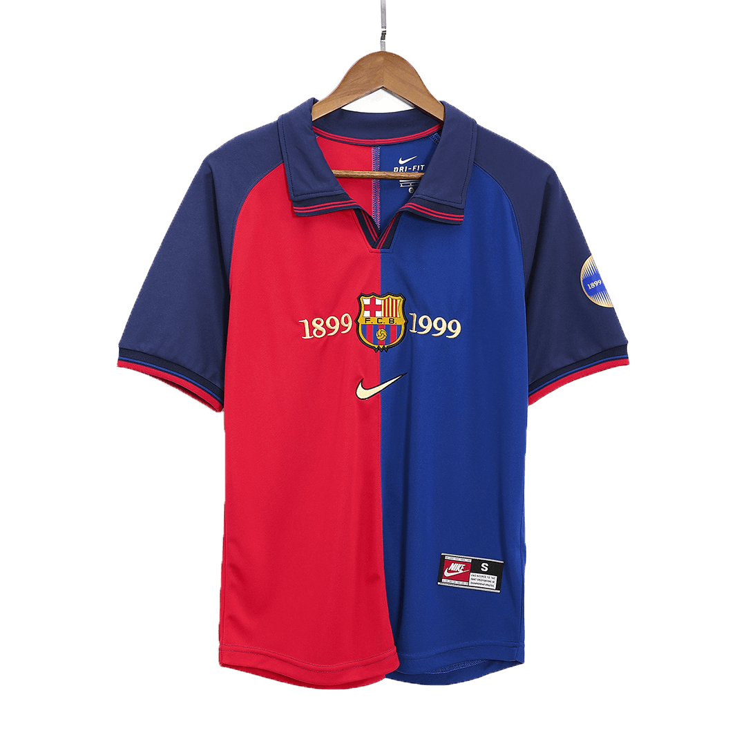 KLUIVERT #9 Retro Barcelona Domicile Maillot 1999/00-100th Anniversaire