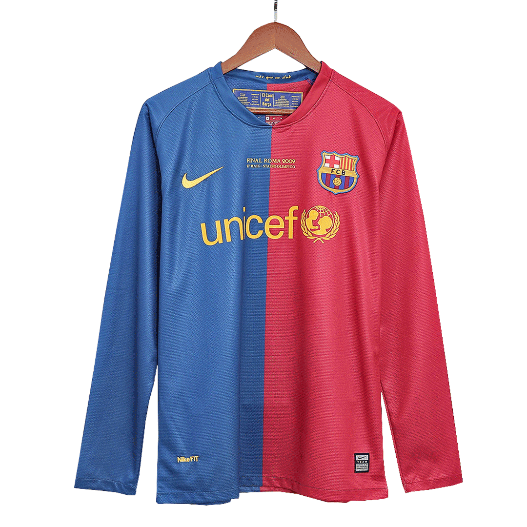 Retro Barcelone Domicile Maillot Manches Longues 2008/09 - UCL Final