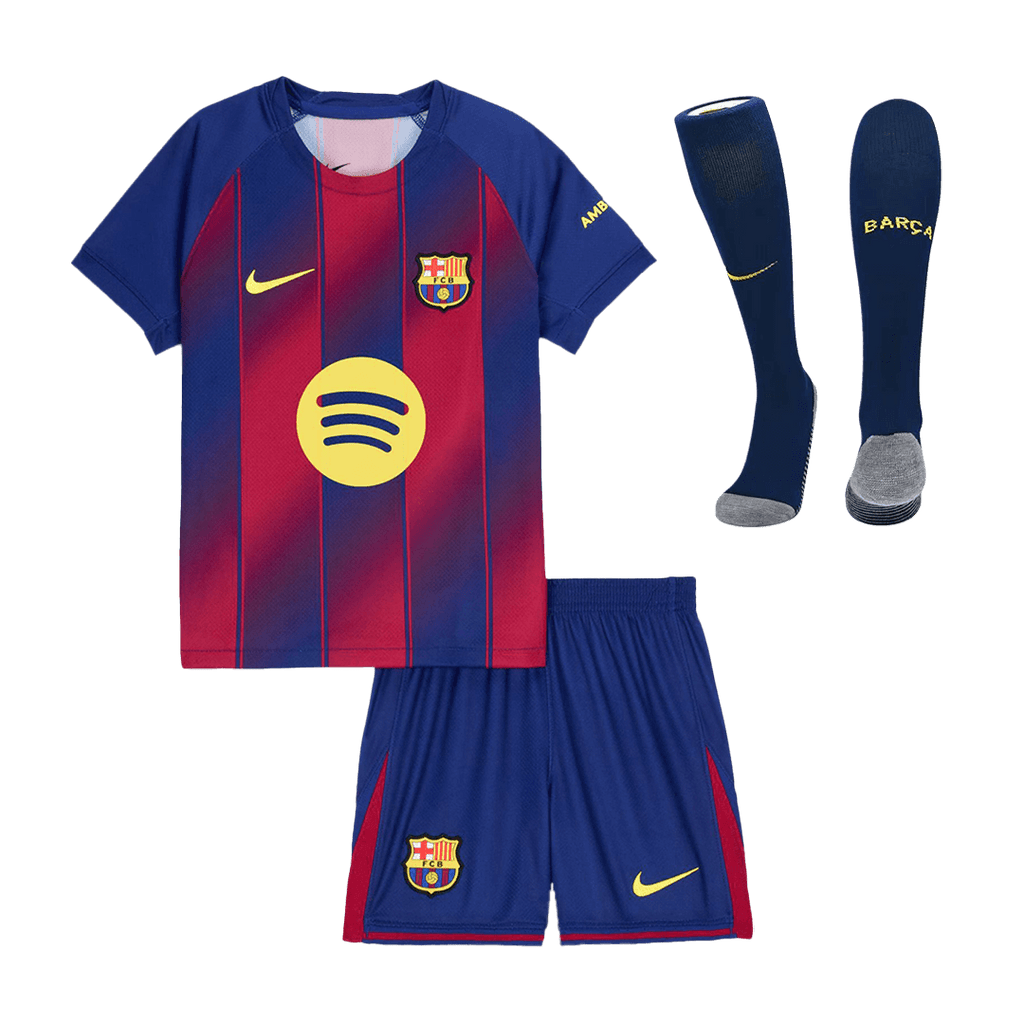 Barcelone Domicile Maillot Kit 2025/26 Enfant Rouge et Bleu