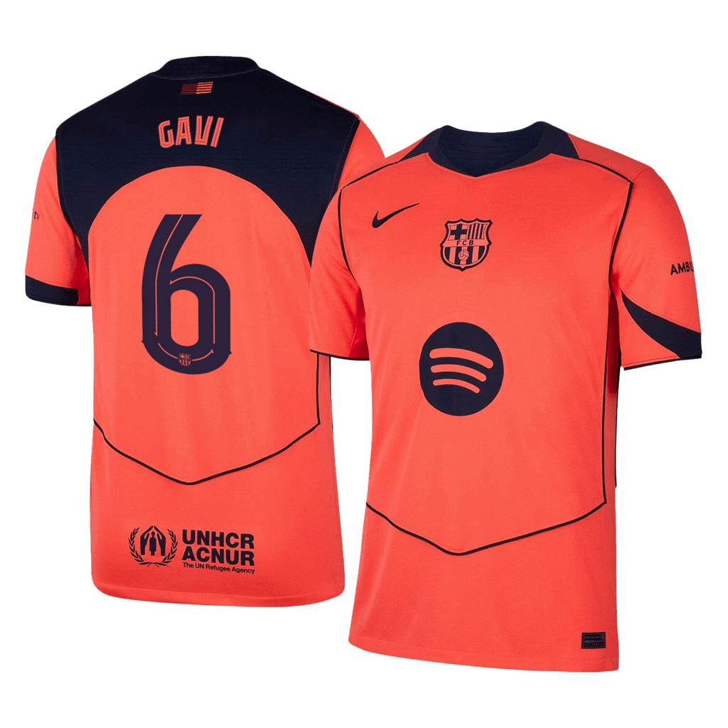 GAVI #6 Barcelone Third Maillot 2025/26 Orange - UCL