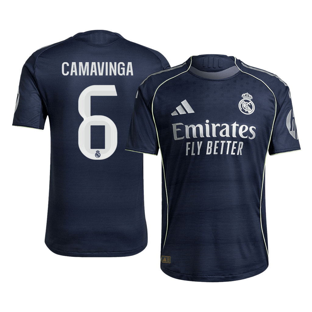 CAMAVINGA #6 Real Madrid Extérieur Maillot 2025/26 Bleu marine Authentique