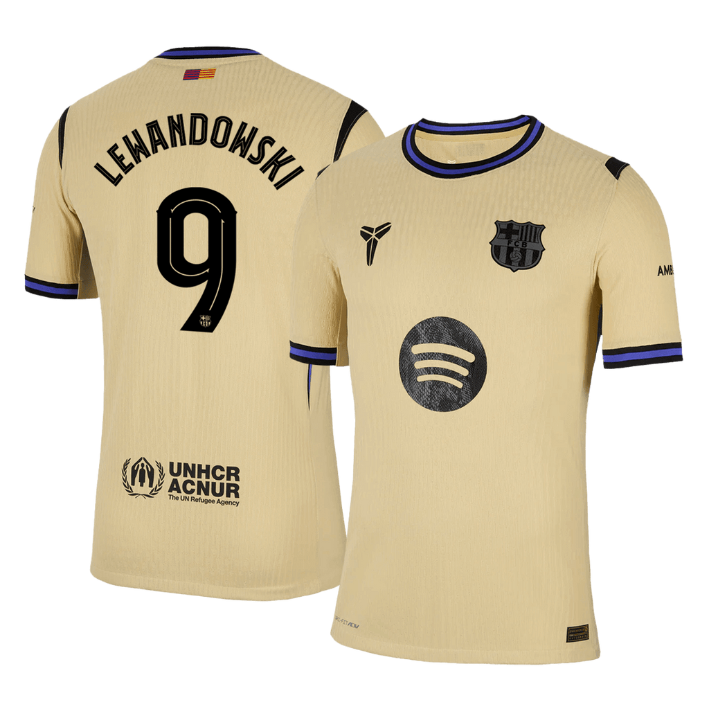 LEWANDOWSKI #9 Barcelone Extérieur Maillot 2025/26 Authentique - UCL