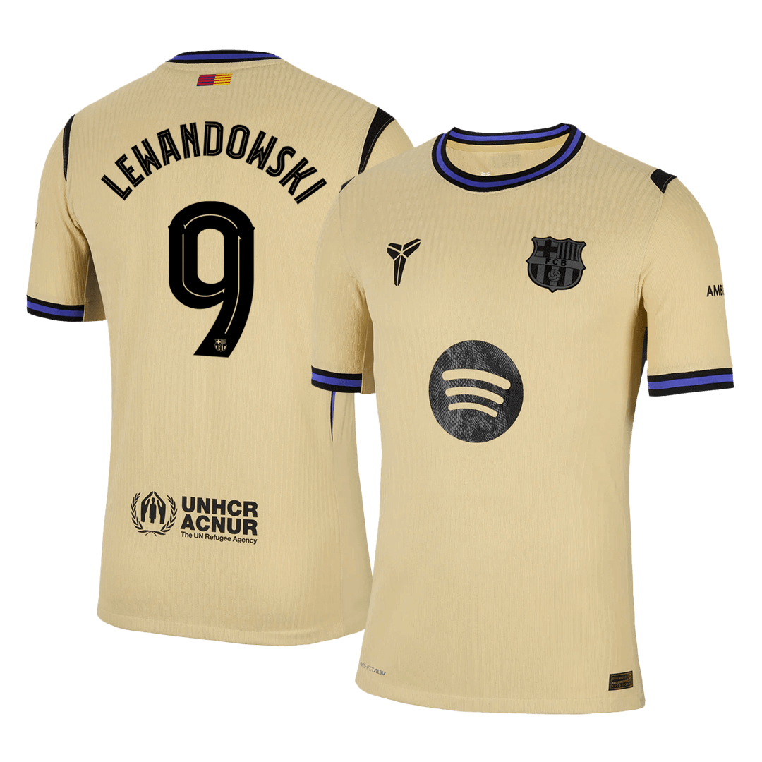 LEWANDOWSKI #9 Barcelone Extérieur Maillot 2025/26 Authentique - UCL