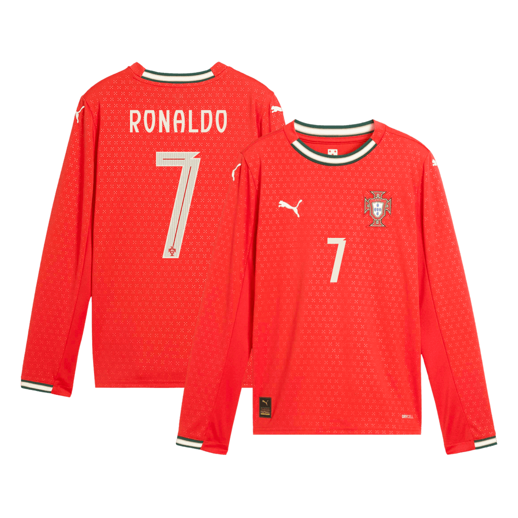 RONALDO #7 Portugal Domicile Maillot Manches Longues 2025
