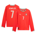 RONALDO #7 Portugal Domicile Maillot Manches Longues 2025