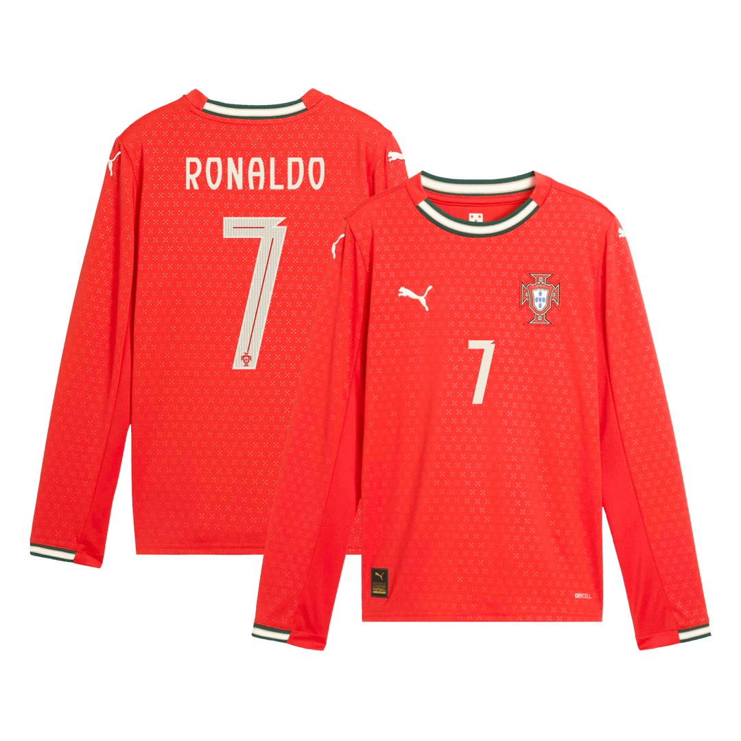 RONALDO #7 Portugal Domicile Maillot Manches Longues 2025
