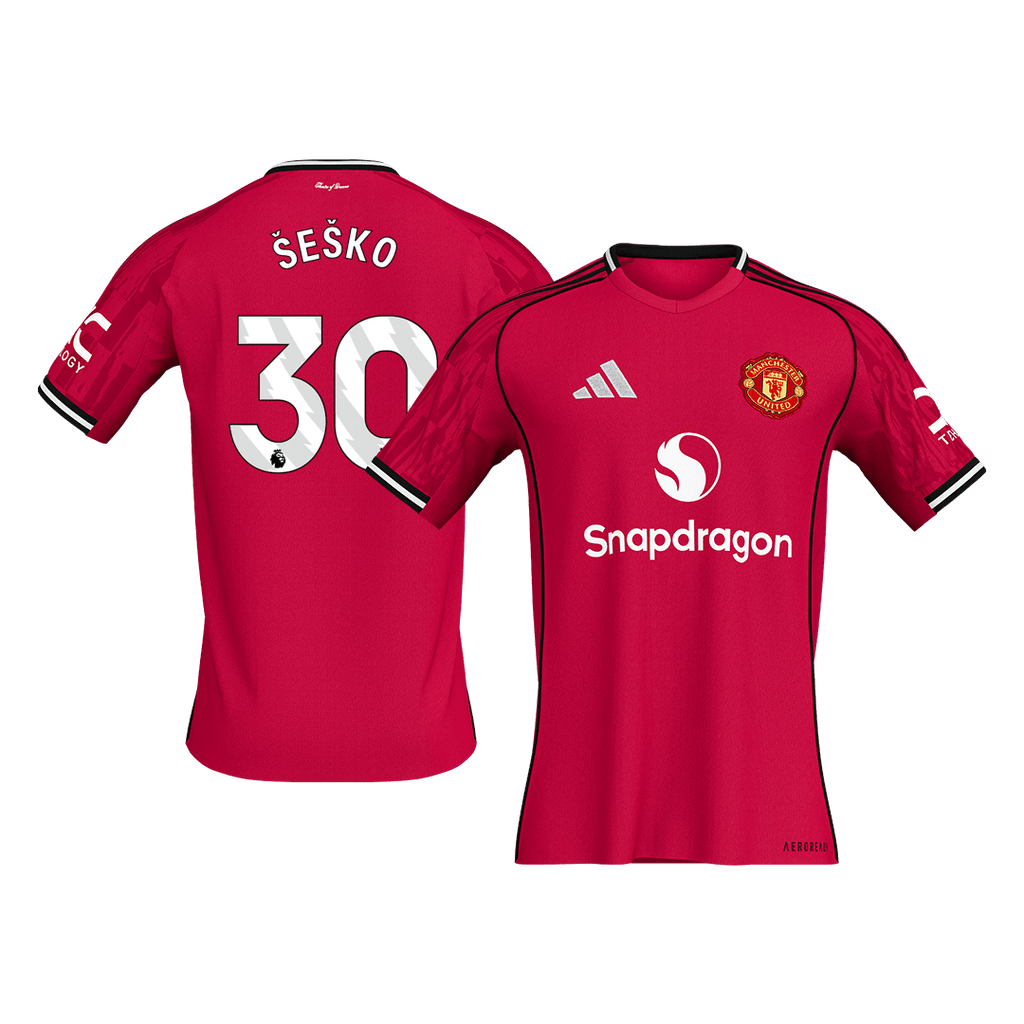 ŠEŠKO #30 Manchester United Domicile Maillot 2025/26 Rouge - Super