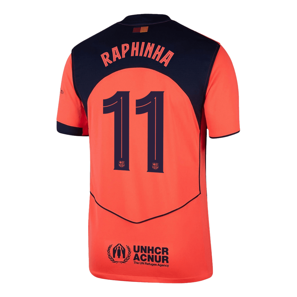 RAPHINHA #11 Barcelone Third Maillot 2025/26 Orange - UCL