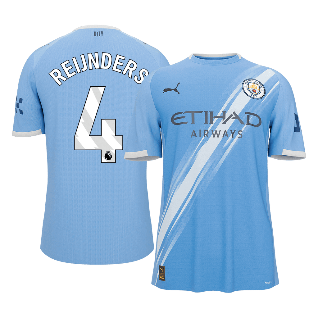 REIJNDERS #4 Manchester City Domicile Maillot 2025/26 Bleu - Super