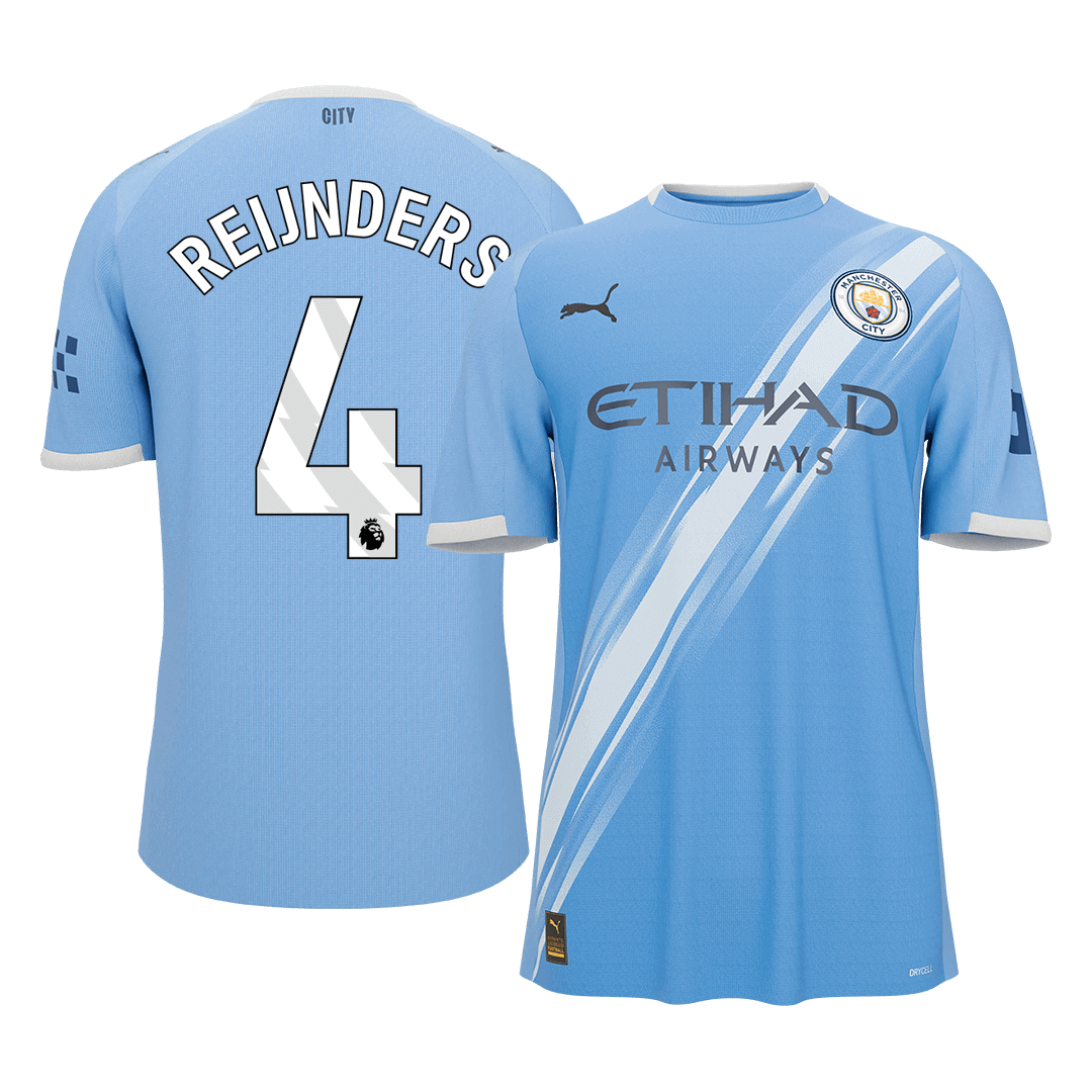 REIJNDERS #4 Manchester City Domicile Maillot 2025/26 Bleu - Super