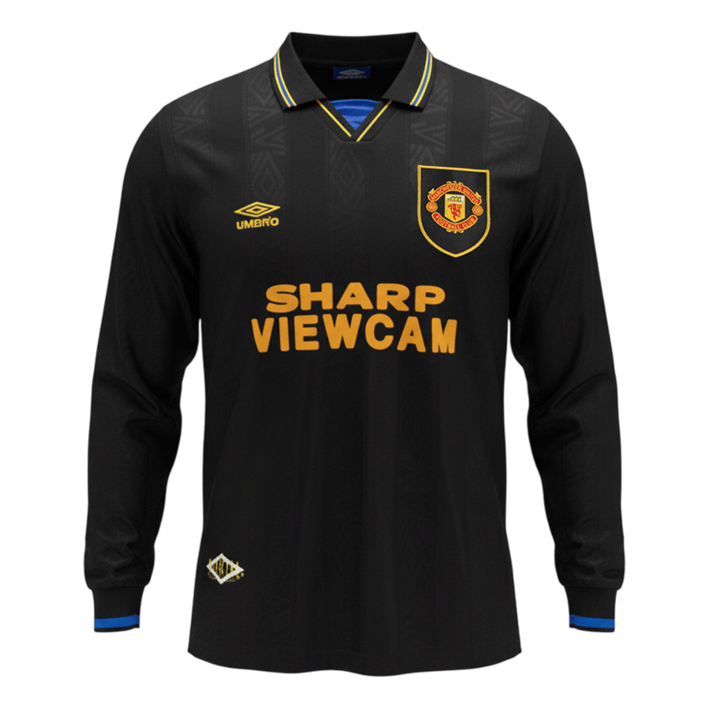 Retro Manchester United Extérieur Maillot Manches Longues 1993/94 Noir