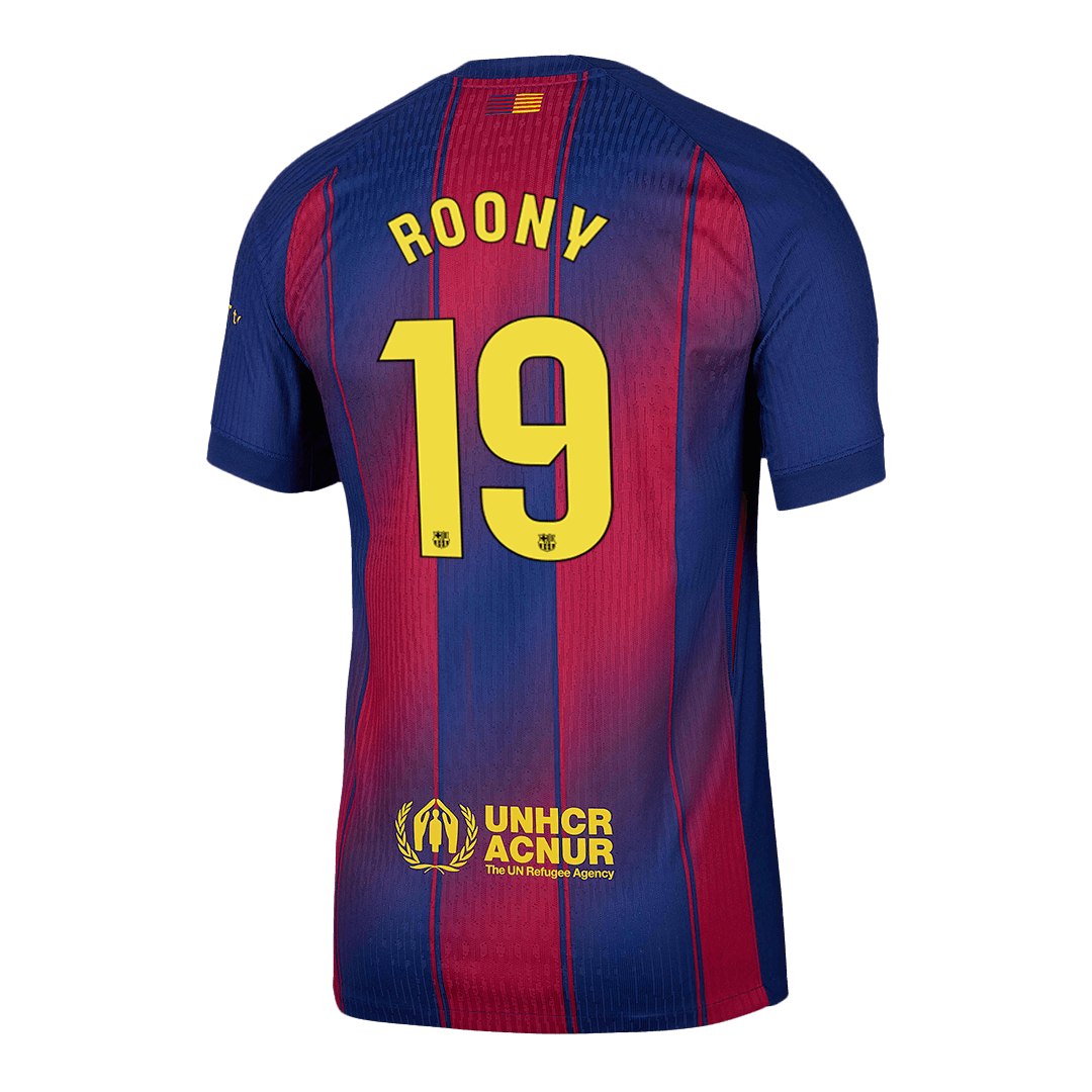 ROONY #19 Barcelone Domicile Maillot 2025/26 Rouge et Bleu Authentique