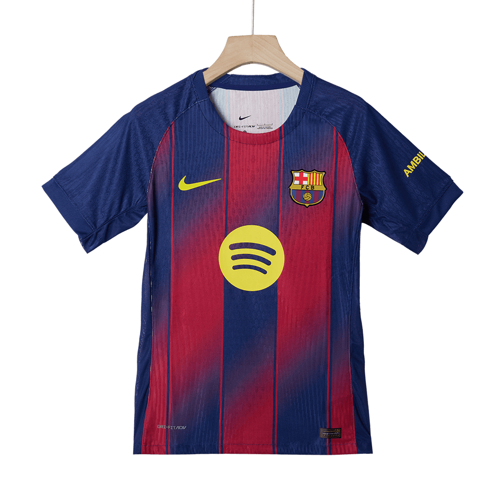 LAMINE YAMAL #10 Barcelone Domicile Maillot 2025/26 Rouge et Bleu Authentique