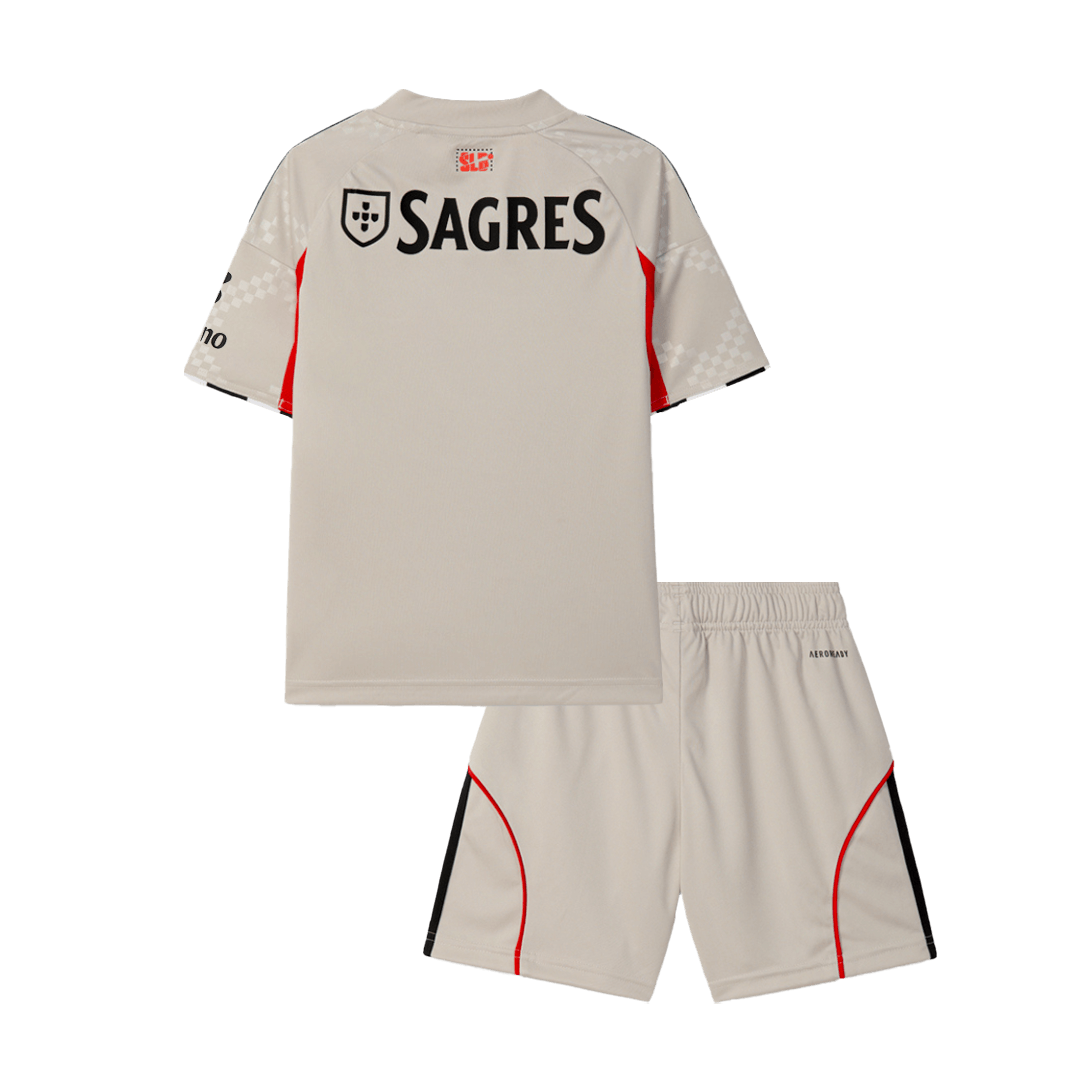 Lisbonne Extérieur Maillot Kit 2025/26 Enfant Beige