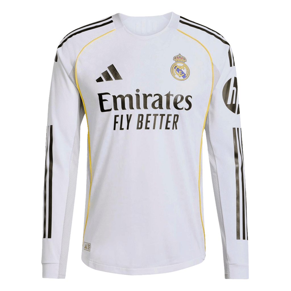 Real Madrid Domicile Maillot Manches Longues 2025/26 Blanc