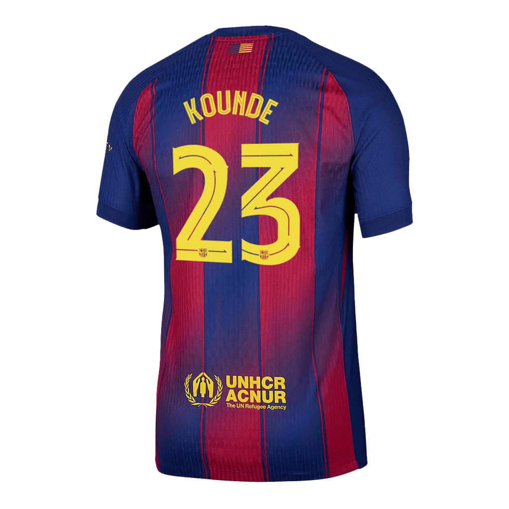 KOUNDE #23 Barcelone Domicile Maillot 2025/26 Rouge et Bleu Authentique - UCL