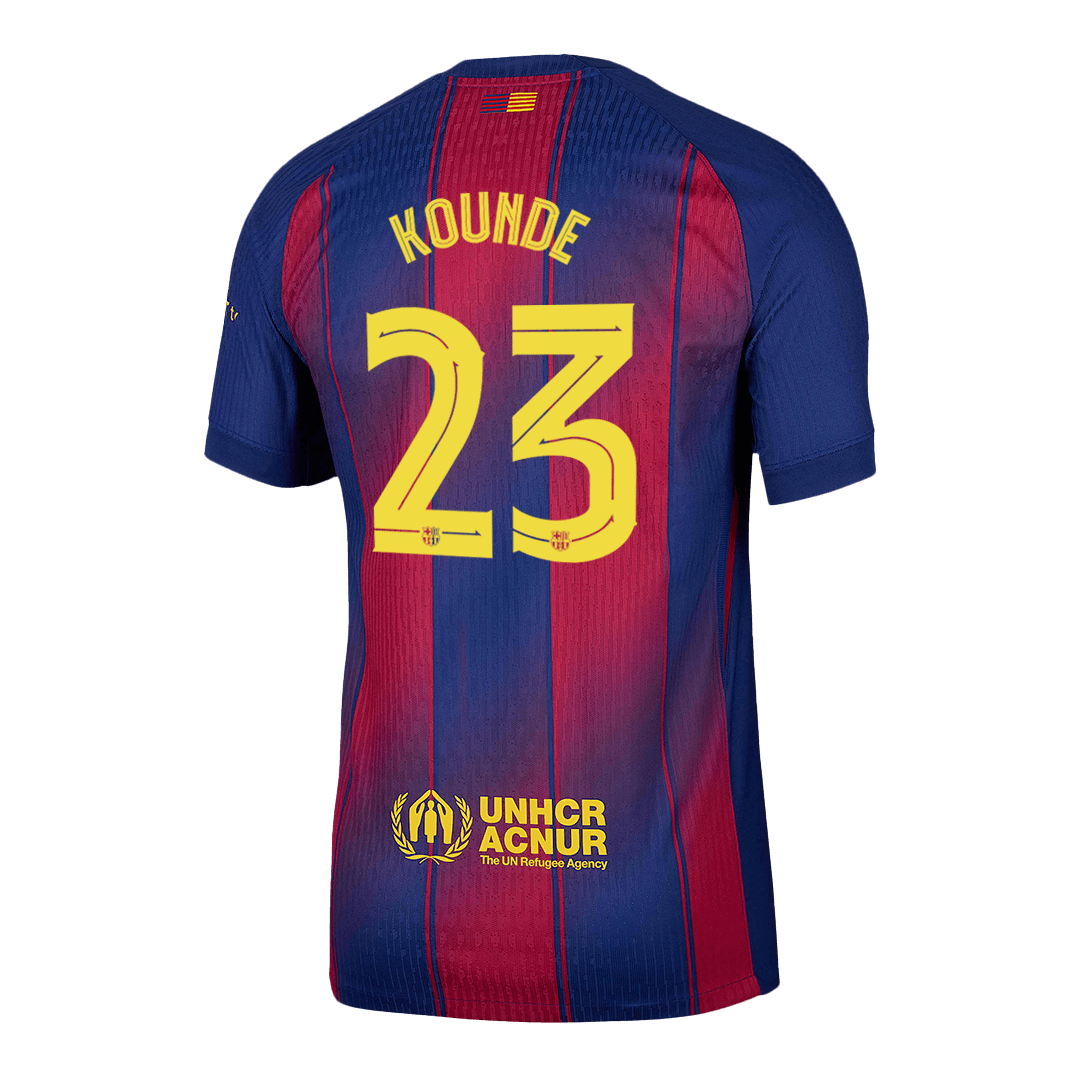 KOUNDE #23 Barcelone Domicile Maillot 2025/26 Rouge et Bleu Authentique - UCL
