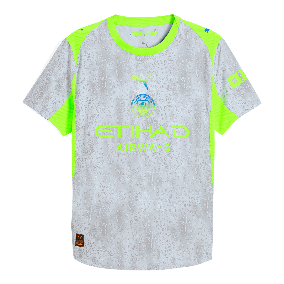 Manchester City Third Maillot 2025/26 Gris Authentique