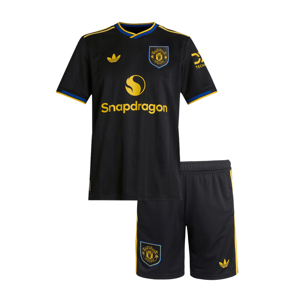 Manchester United Third Maillot Kit 2025/26 Enfant Noir