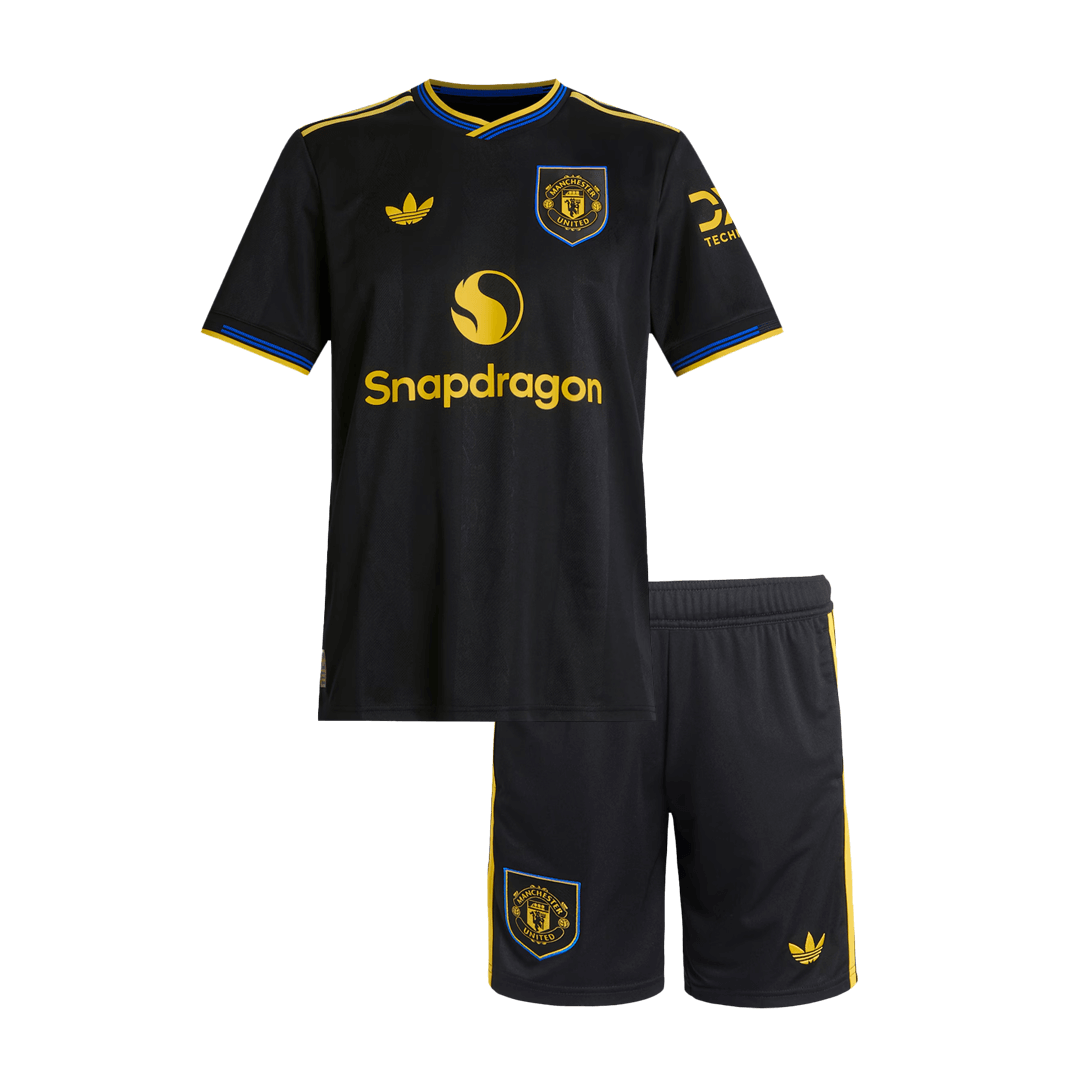 Manchester United Third Maillot Kit 2025/26 Junior Noir