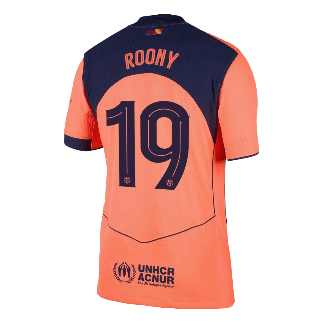 ROONY #19 Barcelone Third Maillot 2025/26 Orange Authentique - UCL
