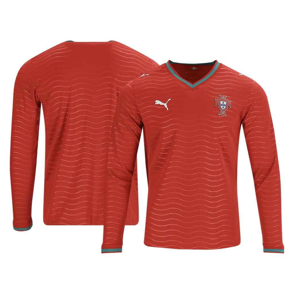 Portugal Domicile Maillot Manches Longues - Coupe du Monde 2026 Rouge