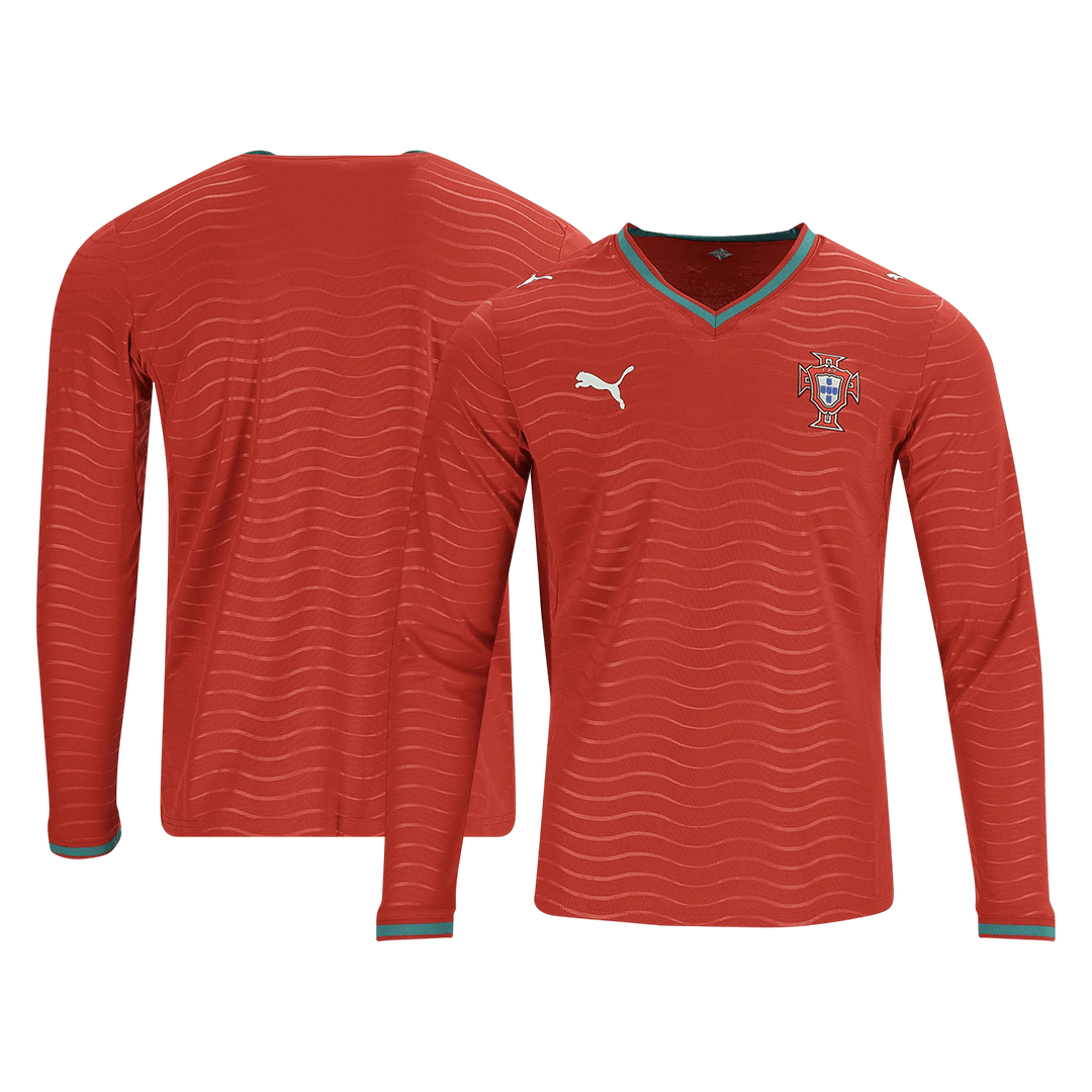 Portugal Domicile Maillot Manches Longues - Coupe du Monde 2026 Rouge