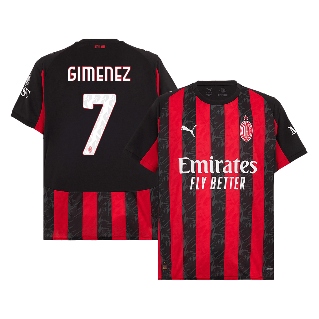 GIMENEZ #7 Milan AC Domicile Maillot 2025/26 Grande Taille