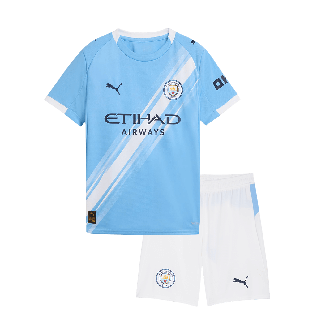 Manchester City Domicile Maillot Kit 2025/26 Enfant
