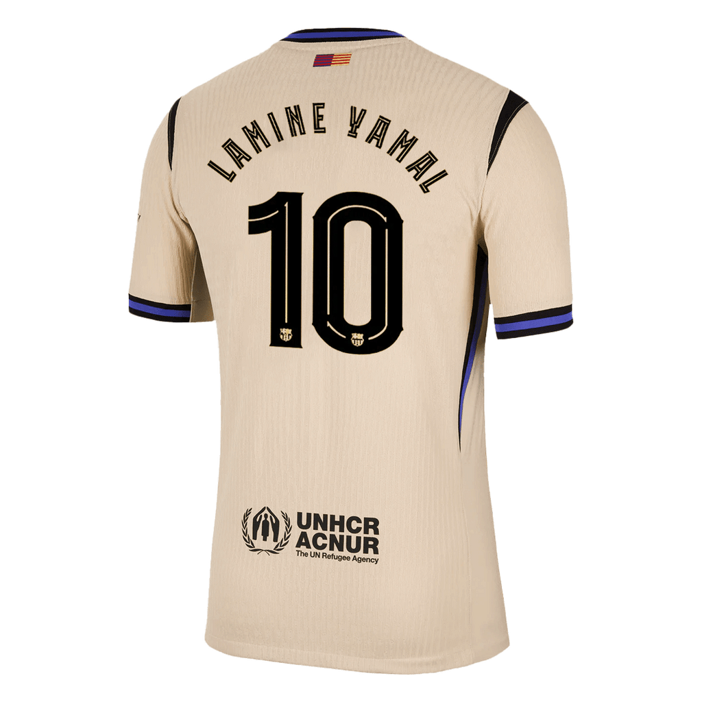 LAMINE YAMAL #10 Barcelone Extérieur Maillot 2025/26 Jaune Authentique - UCL