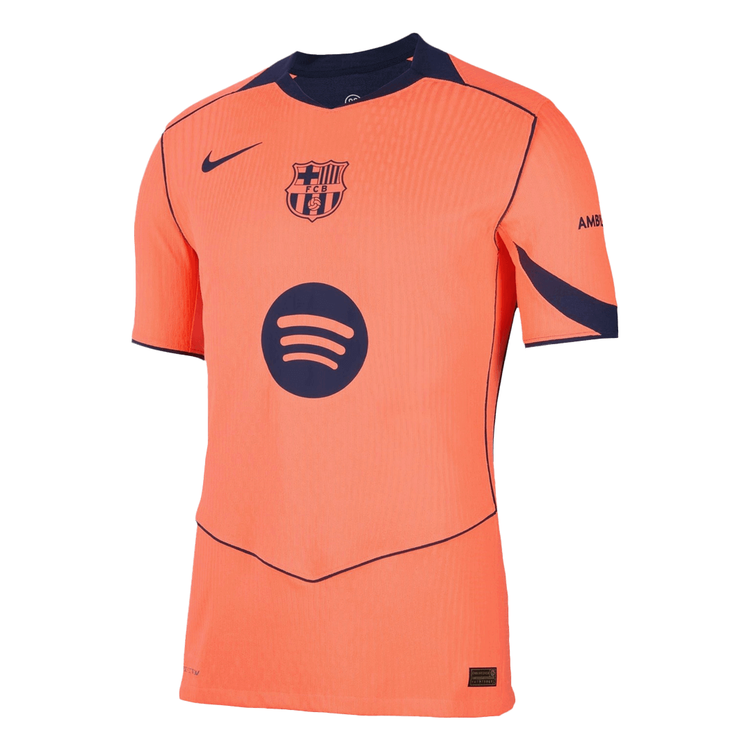 F.DE JONG #21 Barcelone Third Maillot 2025/26 Orange Authentique - UCL