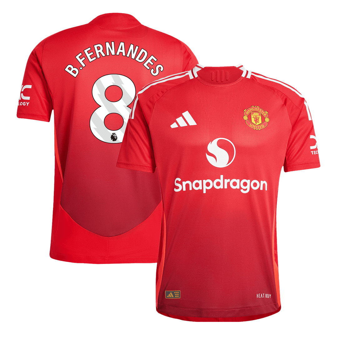 B.FERNANDES #8 Manchester United Domicile Maillot 2024/25 Authentique