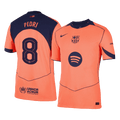 PEDRI #8 Barcelone Third Maillot 2025/26 Orange Authentique - UCL