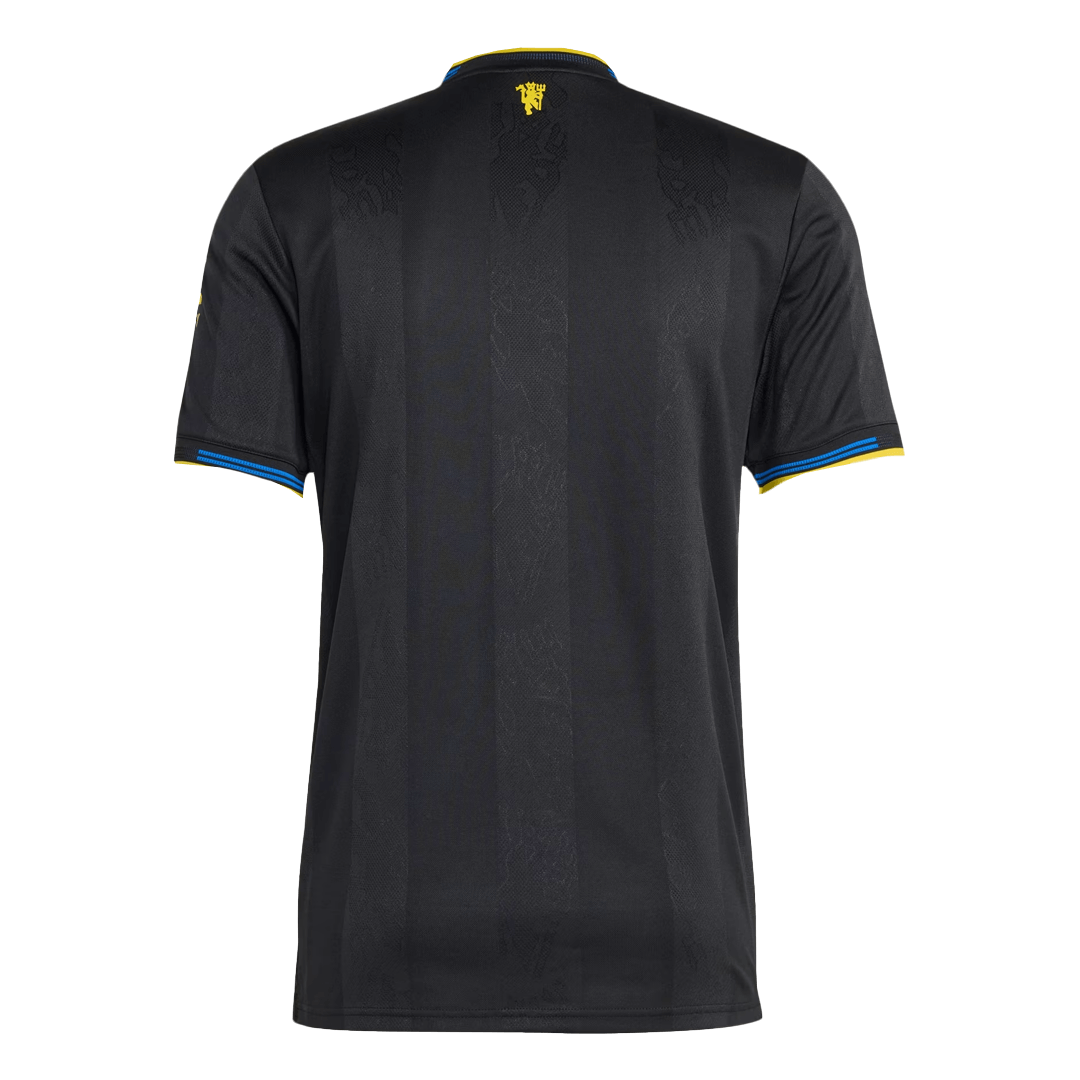Manchester United Third Maillot 2025/26 Noir Authentique Grande Taille