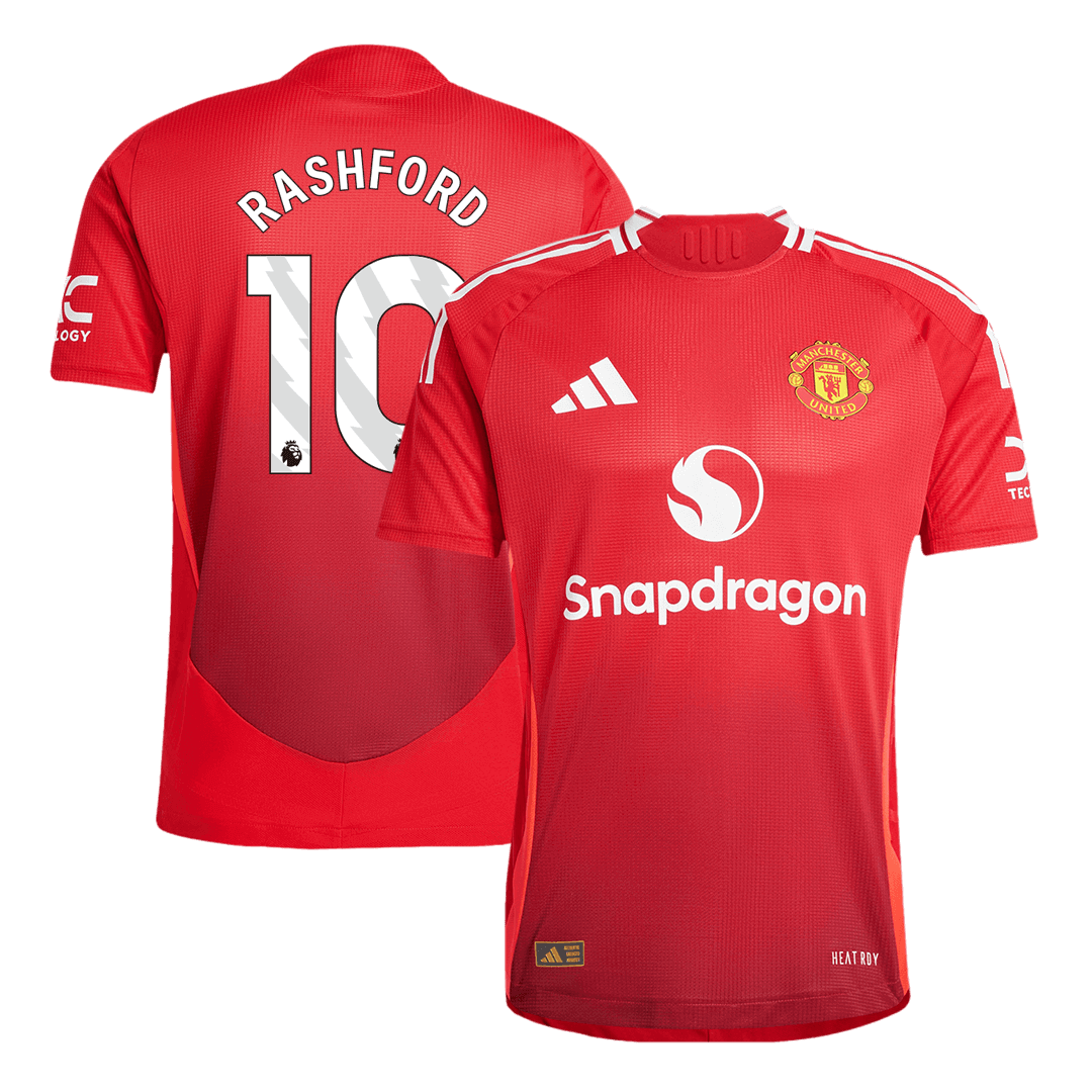 RASHFORD #10 Manchester United Domicile Maillot 2024/25 Authentique