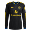 Manchester United Third Maillot Manches Longues 2025/26 Noir Grande Taille