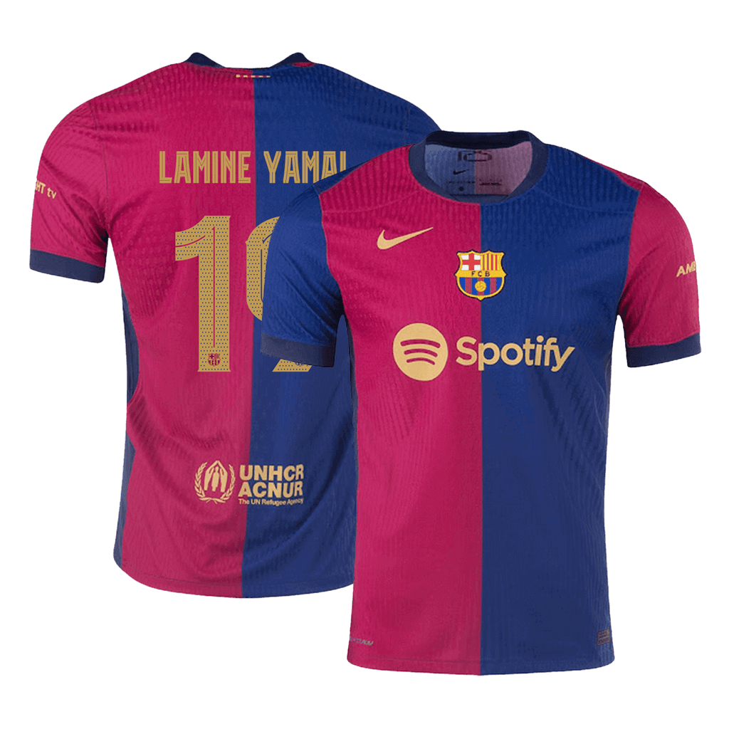 LAMINE YAMAL #19 Barcelone Domicile Maillot 2024/25 Authentique - UCL