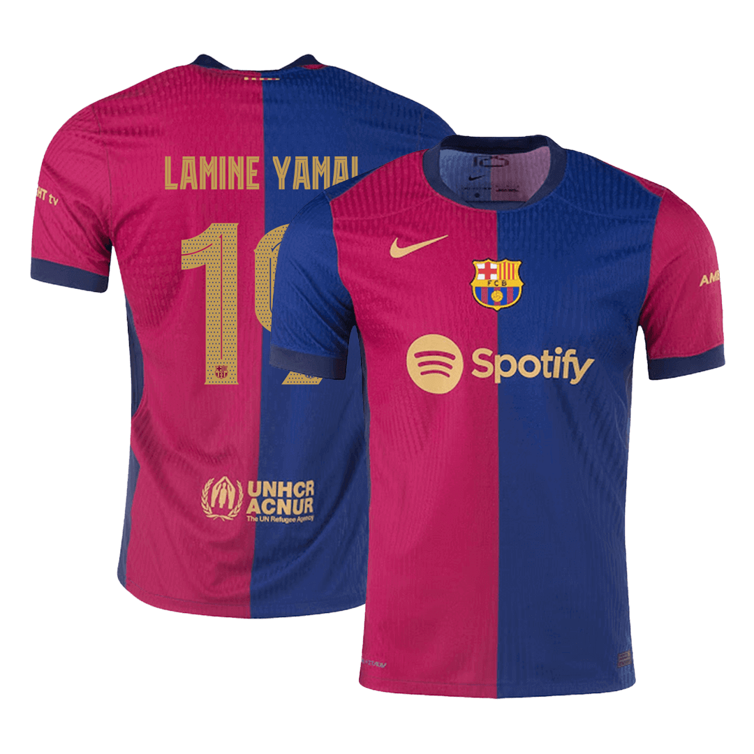LAMINE YAMAL #19 Barcelone Domicile Maillot 2024/25 Authentique - UCL