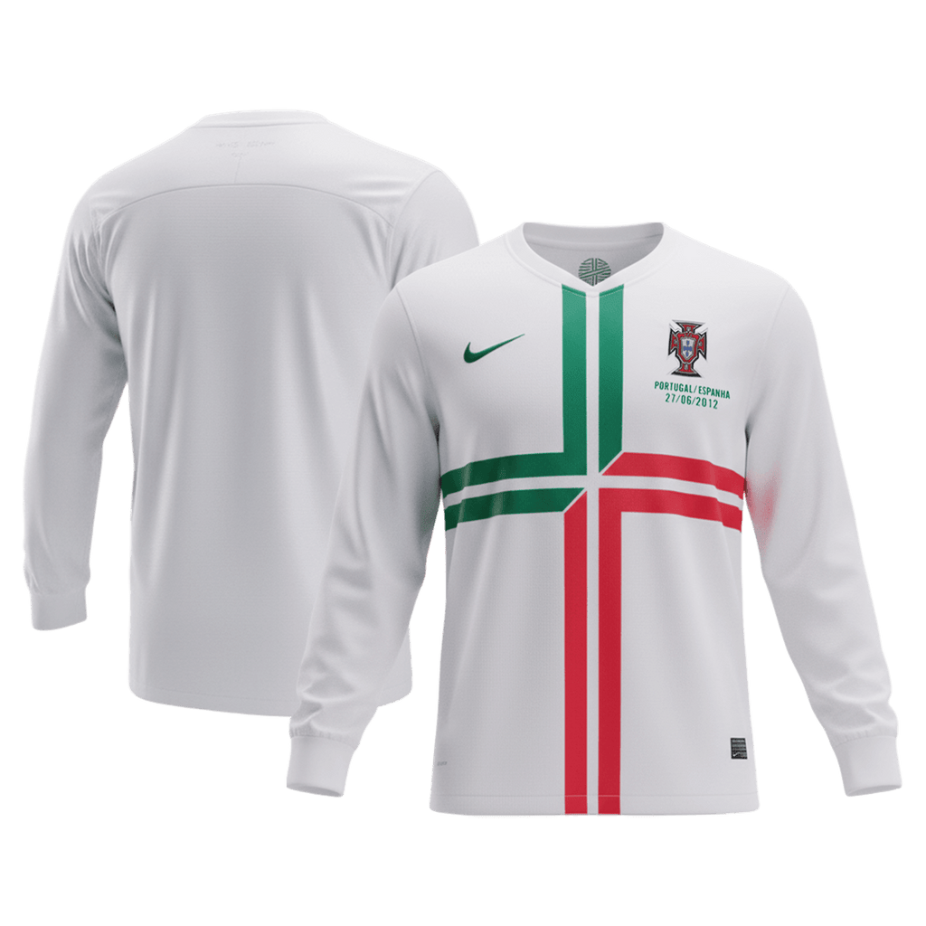 Retro Portugal Extérieur Maillot Manches Longues 2012 Blanc