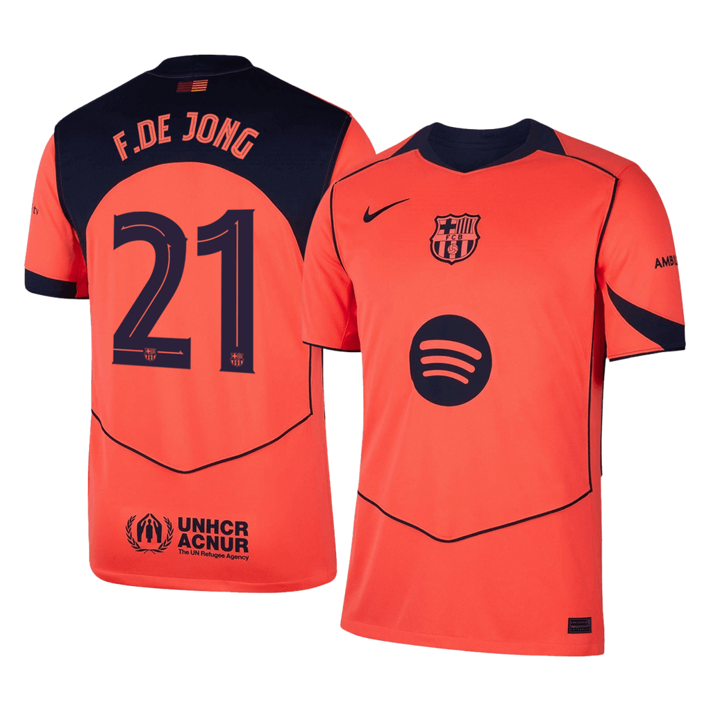 F.DE JONG #21 Barcelone Third Maillot 2025/26 Orange - UCL