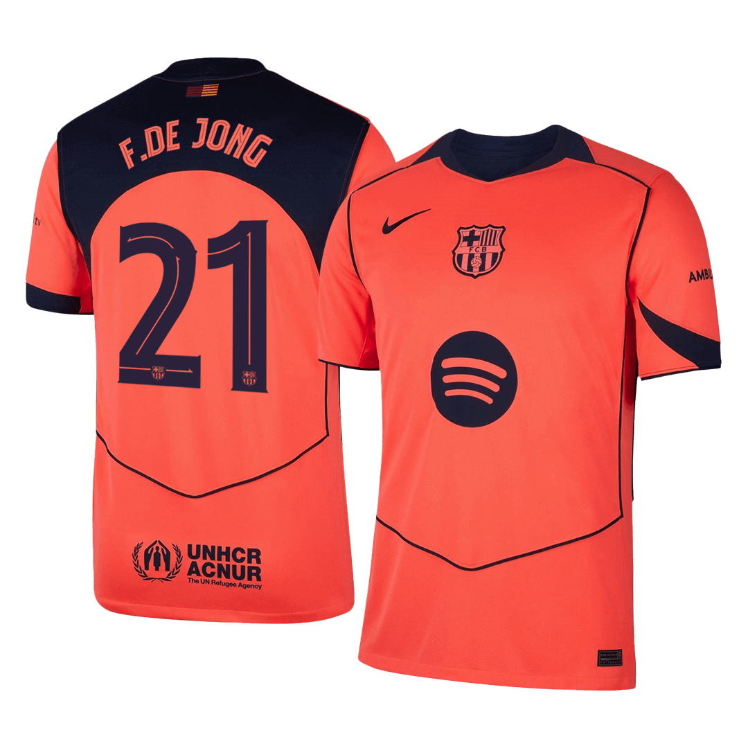 F.DE JONG #21 Barcelone Third Maillot 2025/26 Orange - UCL