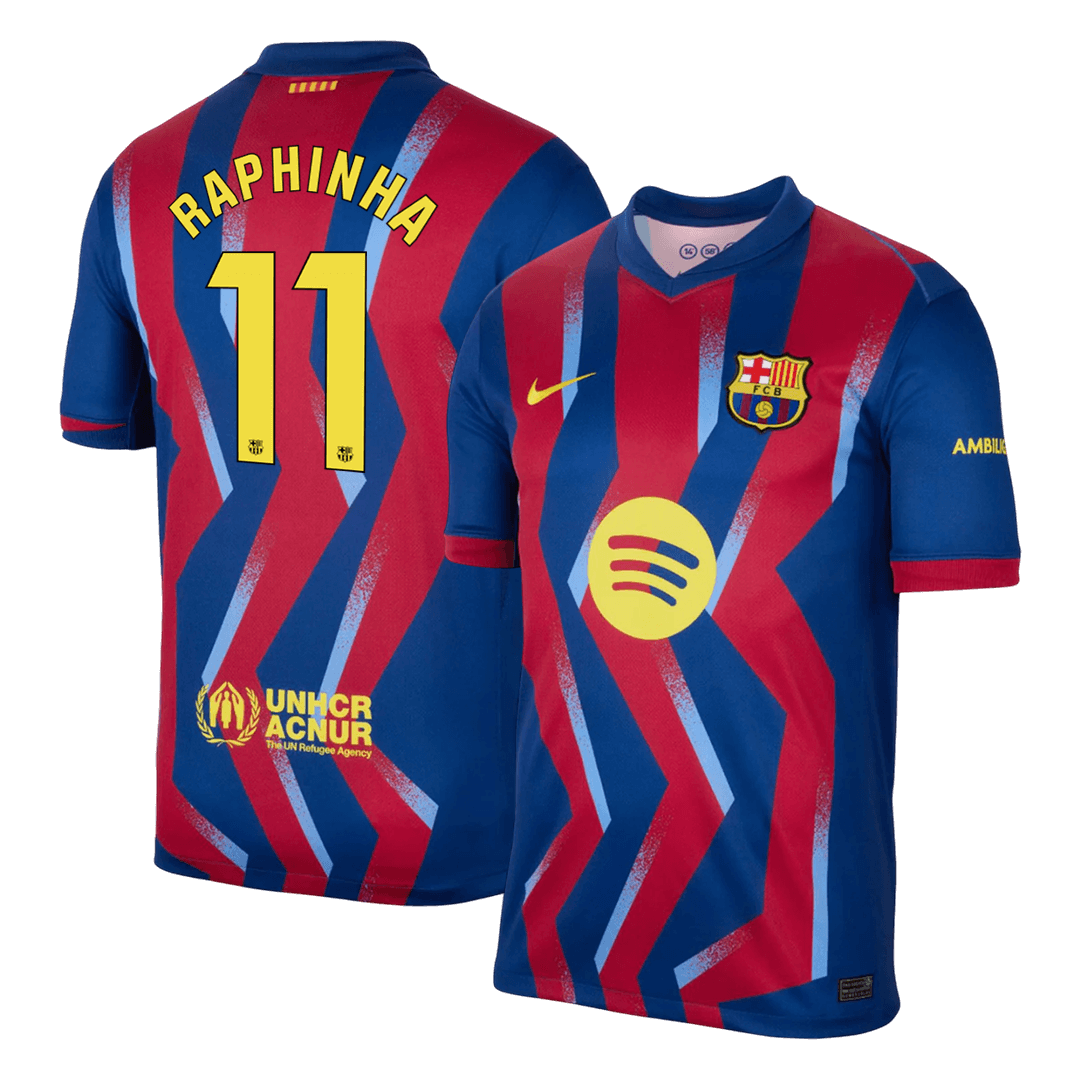 RAPHINHA #11 Barcelone Fourth Maillot 2025/26 Rouge&Bleu
