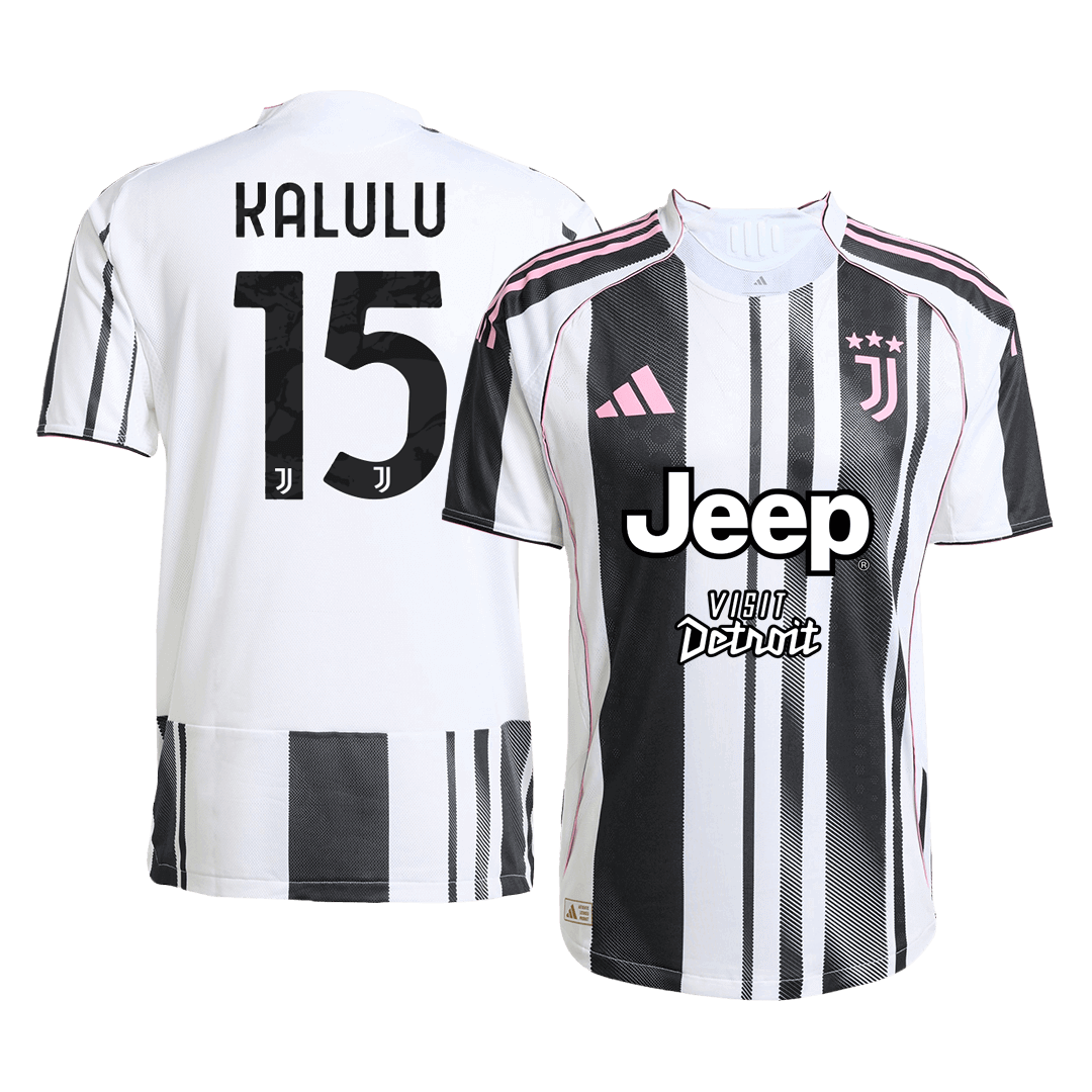 KALULU #15 Juventus Domicile Maillot 2025/26 Black&White Authentique