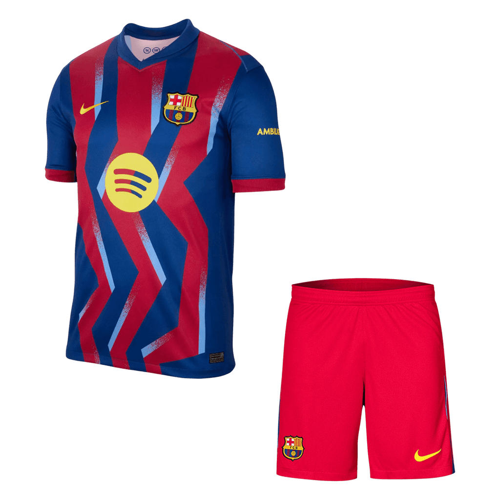 Barcelone Fourth Away Maillot Kit 2025/26 Rouge&Bleu