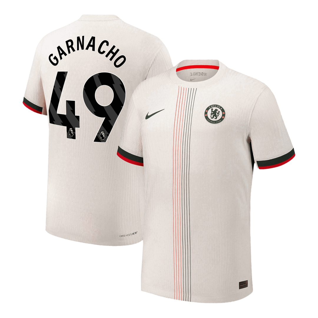 GARNACHO #49 Chelsea Extérieur Maillot 2025/26 Blanc Authentique